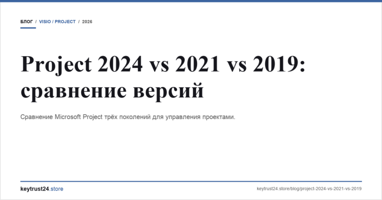 Project 2024 vs 2021 vs 2019: сравнение версий