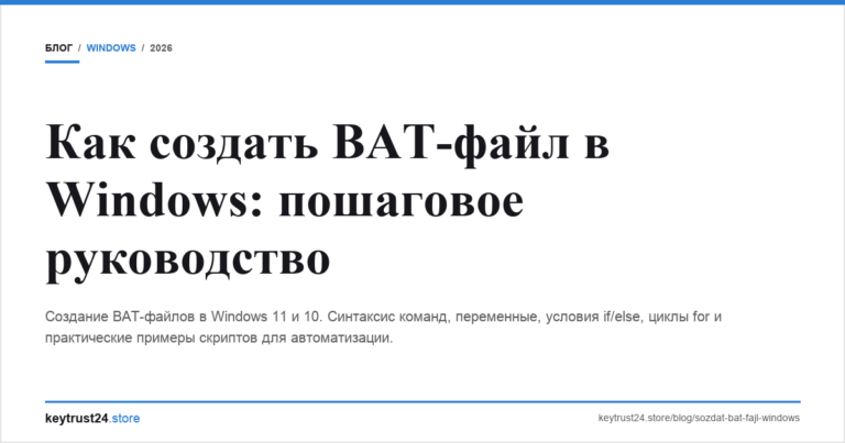 Как создать BAT-файл в Windows: пошаговое руководство