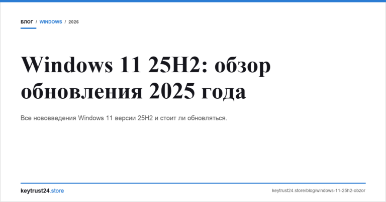 Windows 11 25H2: обзор обновления 2025 года