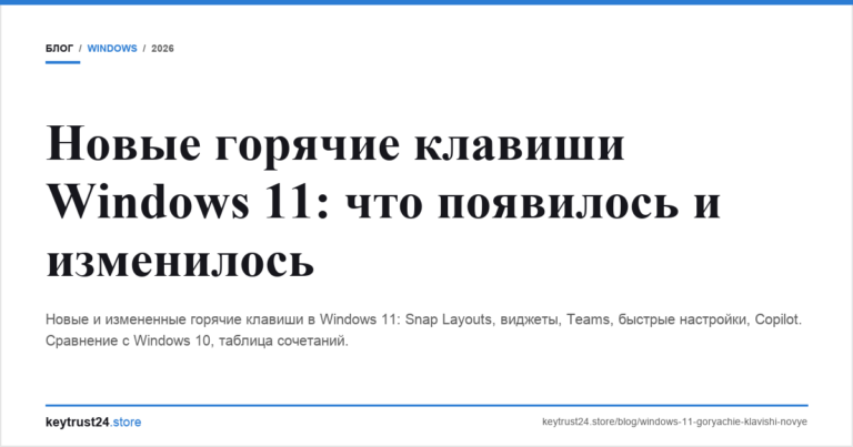Новые горячие клавиши Windows 11: что появилось и изменилось