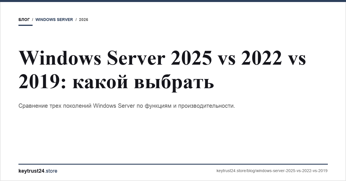 windows server 2025 vs 2022 vs 2019 сравнение keytrust24.store