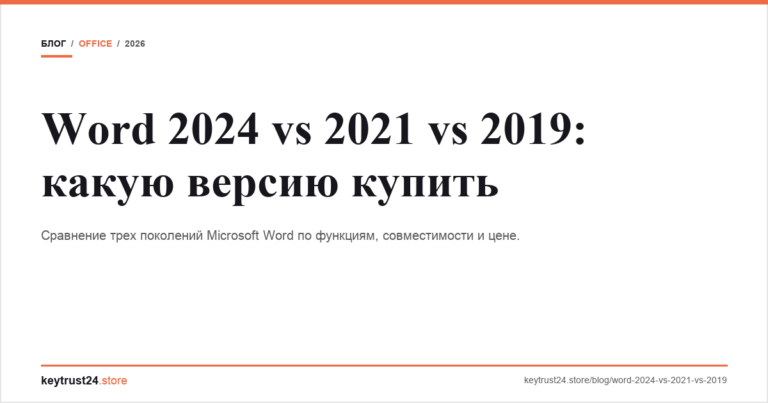 Word 2024 vs 2021 vs 2019: какую версию купить
